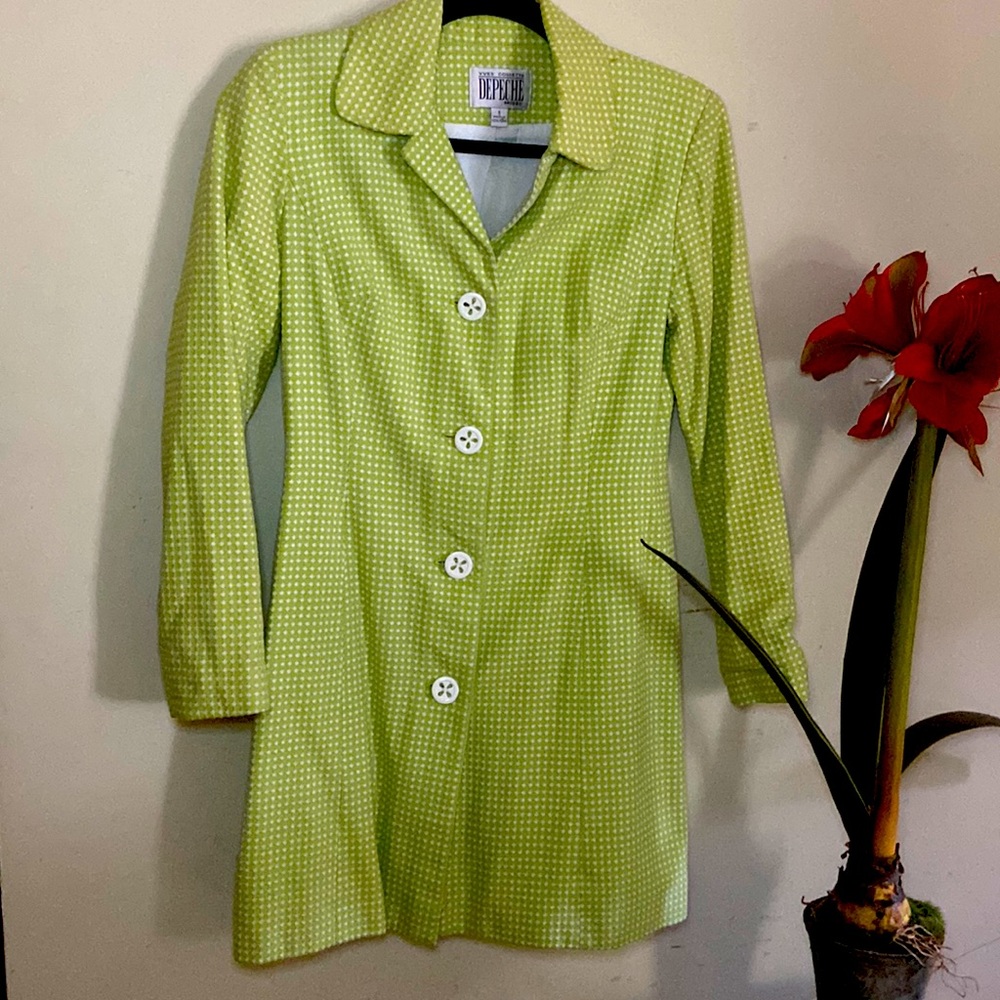Green outerwear jacket
